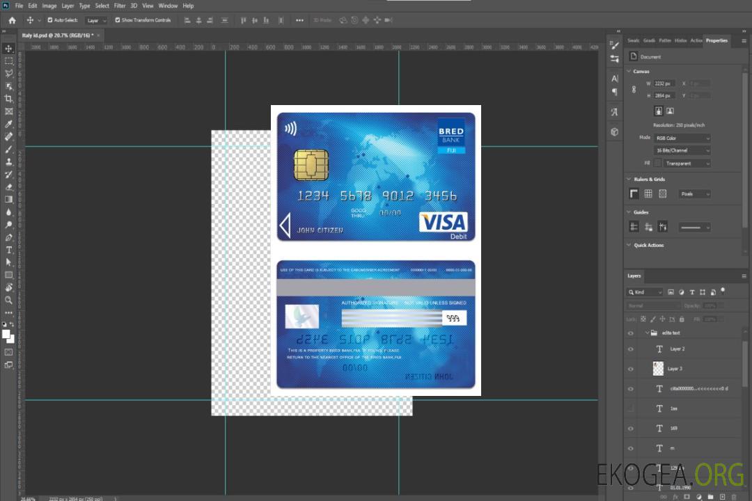 Carte visa Fidji Bred Bank template